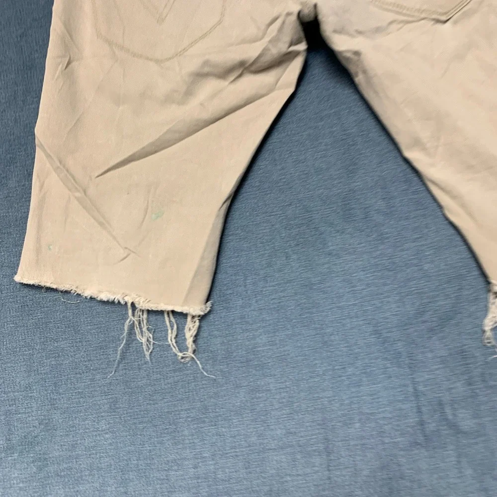 Levi's 511 Skinny Shorts Mens 31x30 Beige Denim Flat Front Frayed Hem Outdoor